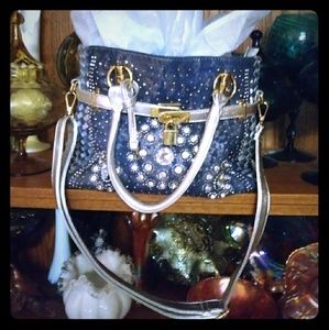 NWOT Denim Jewel Specialty Purse